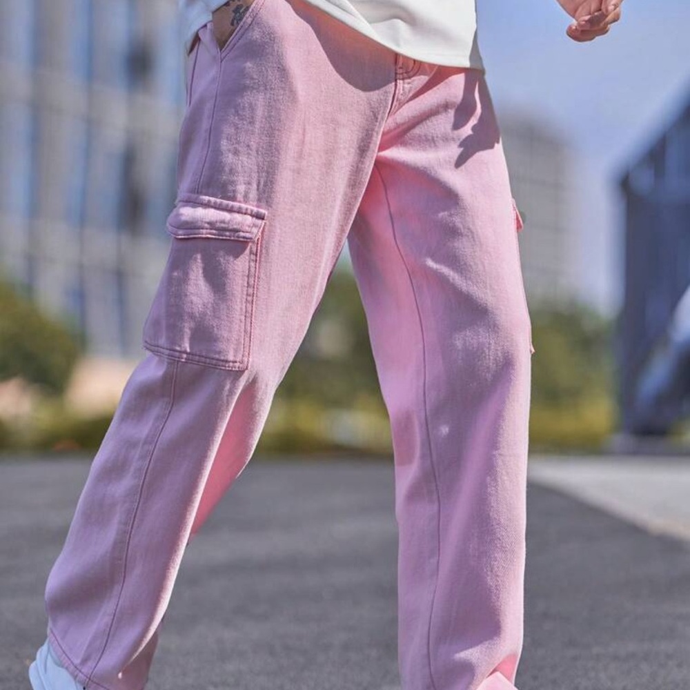 Men's Pink Cargo Pants — Relaxed Utility Style